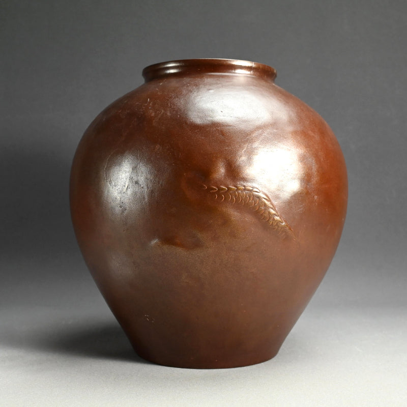 Large Antique Bronze Dragon Vase Vase ー大島 如雲 “雲龍花瓶”