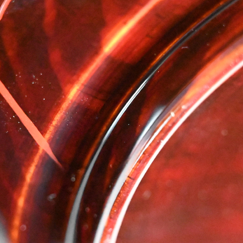 5 pc Lacquer Plate Set, Red Bamboo ー服部 峻昇 “松溜塗朱竹 銘々皿”