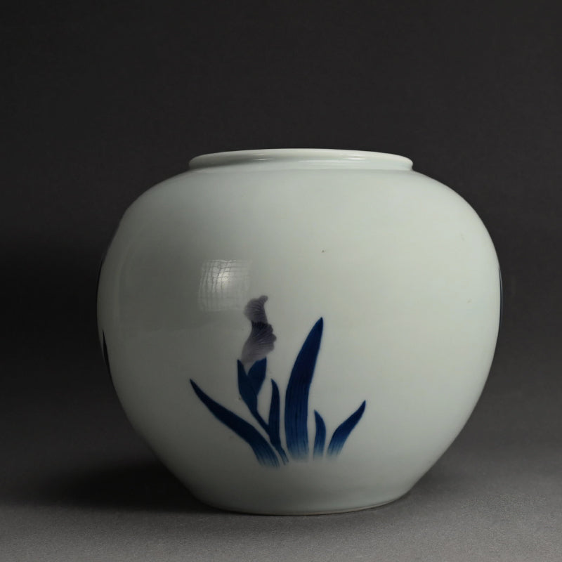 Porcelain Vase, Iris ー宮川 (真葛) 香山 "復興記念 横濱大博覧會 昭和十年"