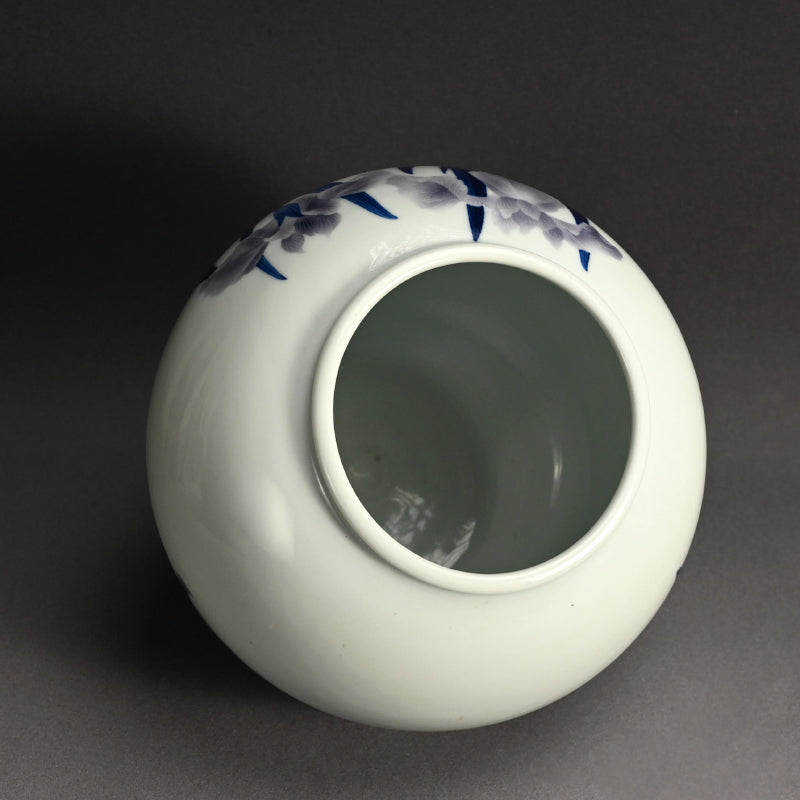 Porcelain Vase, Iris ー宮川 (真葛) 香山 "復興記念 横濱大博覧會 昭和十年"