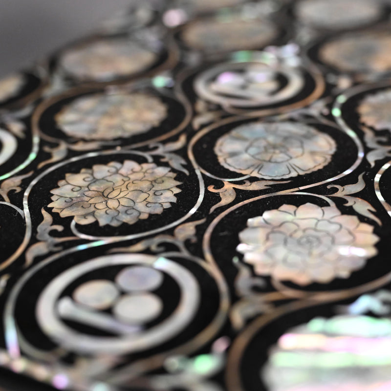 Incredible Mother of Pearl Inlay Suzuri Bako Lacquer Writing Box