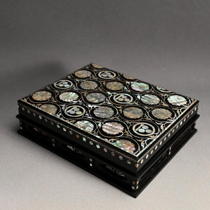 Incredible Mother of Pearl Inlay Suzuri Bako Lacquer Writing Box