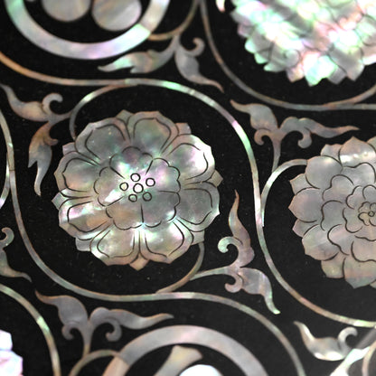 Incredible Mother of Pearl Inlay Suzuri Bako Lacquer Writing Box