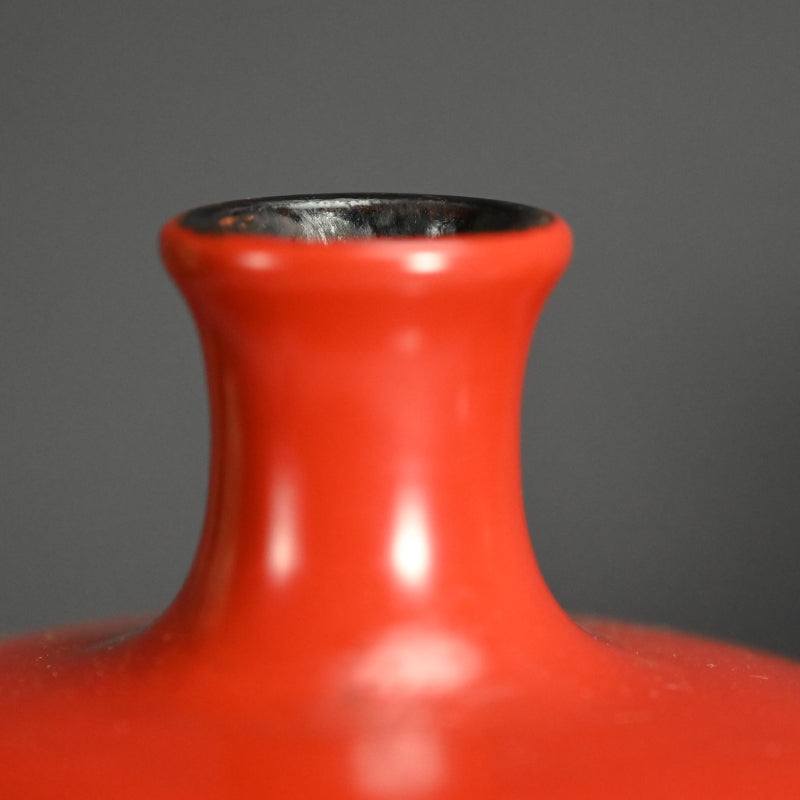 Antique Japanese Negoro Heishi Lacquered Vase Set