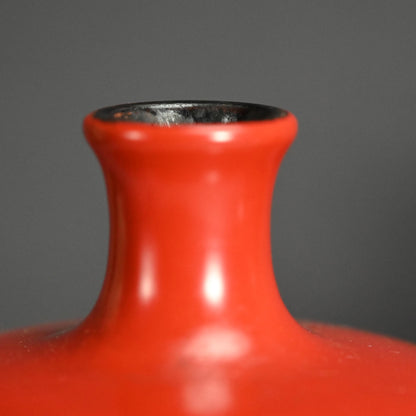 Antique Japanese Negoro Heishi Lacquered Vase Set