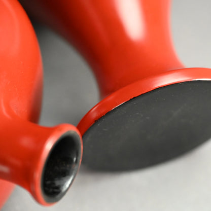 Antique Japanese Negoro Heishi Lacquered Vase Set