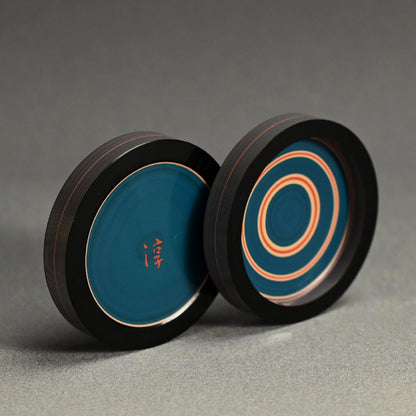 Carved Lacquer Kogo Incense Case ー音丸 淳 "堆漆くろあげは香合"