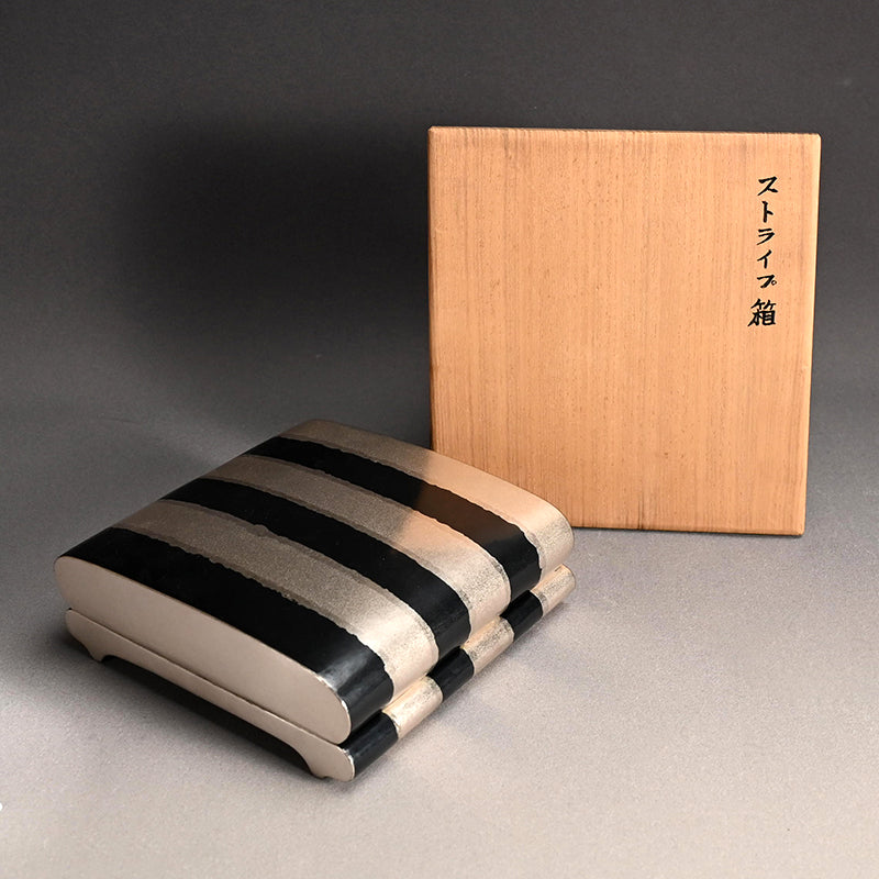 Contemporary Japanese Metal-Craft Box ー田中 照一 "ストライプ箱"