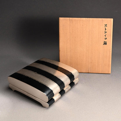 Contemporary Japanese Metal-Craft Box ー田中 照一 "ストライプ箱"