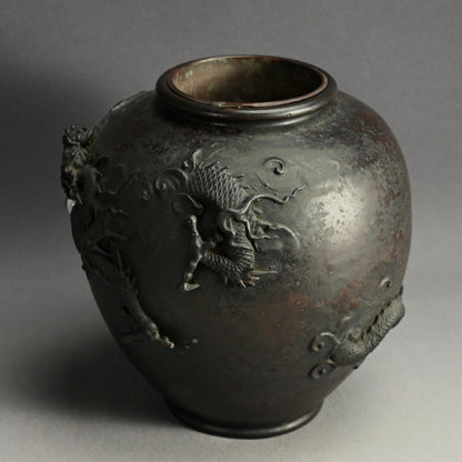 Antique Japanese Bronze Dragon Vase ー須賀 松園