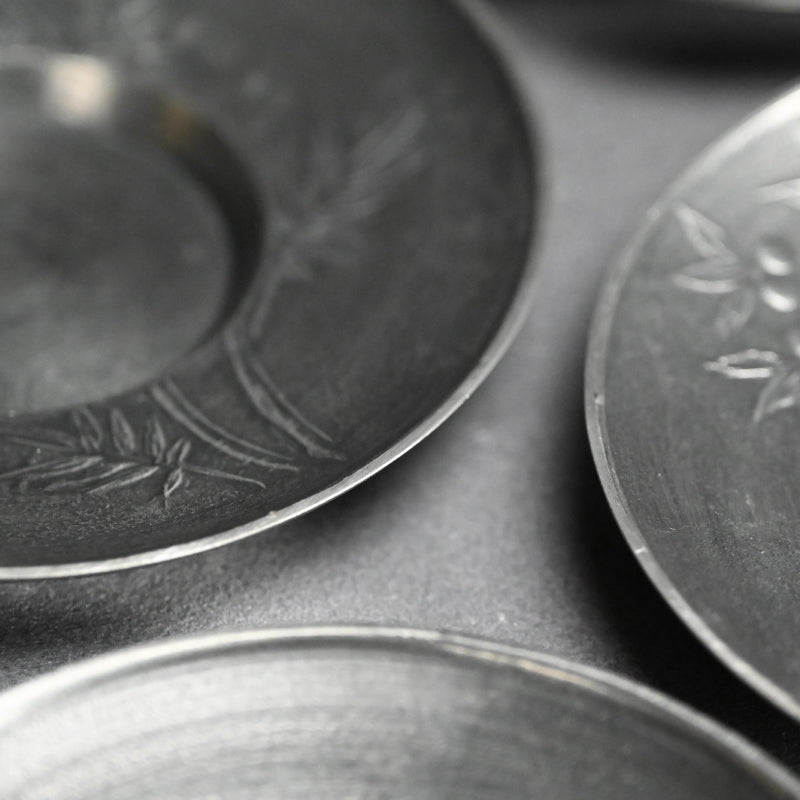 LNT Chataku Suzu (Metal) Tea Cup Coasters ー長野 垤志 “花文 錫茶托”