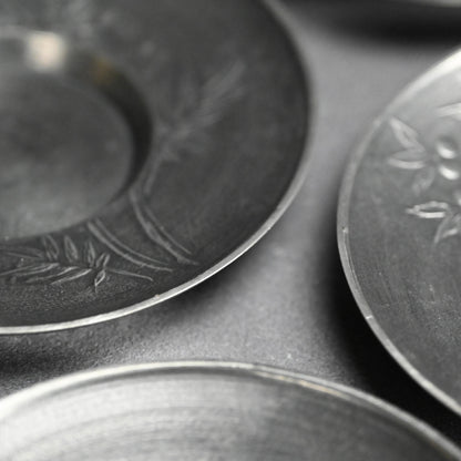 LNT Chataku Suzu (Metal) Tea Cup Coasters ー長野 垤志 “花文 錫茶托”