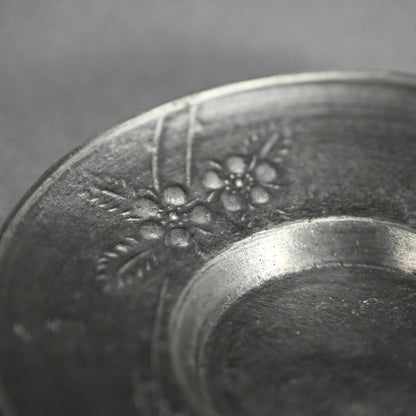LNT Chataku Suzu (Metal) Tea Cup Coasters ー長野 垤志 “花文 錫茶托”
