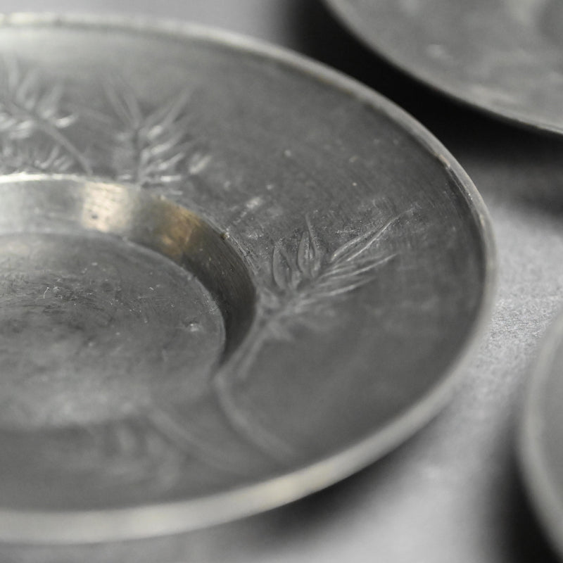 LNT Chataku Suzu (Metal) Tea Cup Coasters ー長野 垤志 “花文 錫茶托”