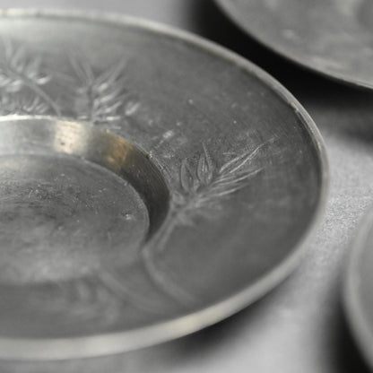 LNT Chataku Suzu (Metal) Tea Cup Coasters ー長野 垤志 “花文 錫茶托”