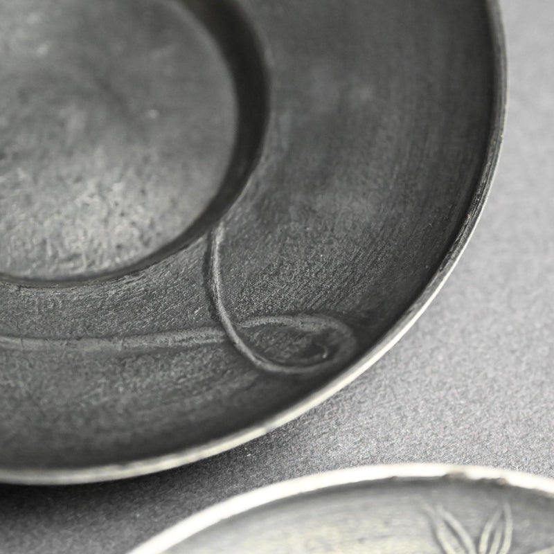 LNT Chataku Suzu (Metal) Tea Cup Coasters ー長野 垤志 “花文 錫茶托”