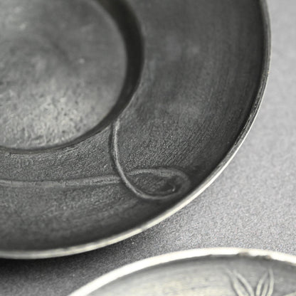 LNT Chataku Suzu (Metal) Tea Cup Coasters ー長野 垤志 “花文 錫茶托”