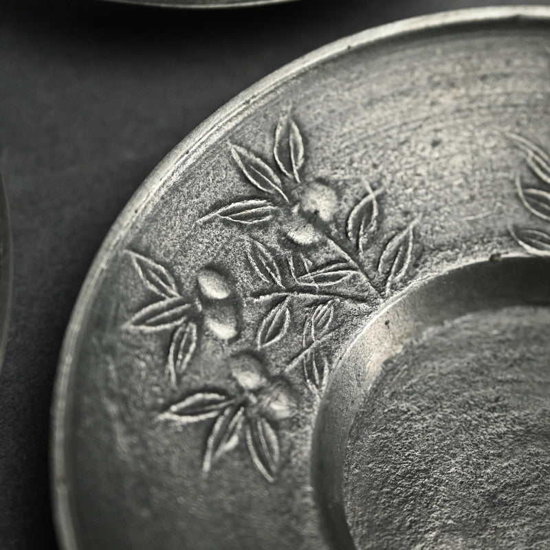 LNT Chataku Suzu (Metal) Tea Cup Coasters ー長野 垤志 “花文 錫茶托”