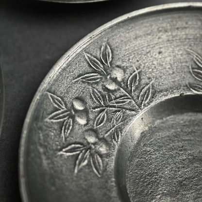 LNT Chataku Suzu (Metal) Tea Cup Coasters ー長野 垤志 “花文 錫茶托”