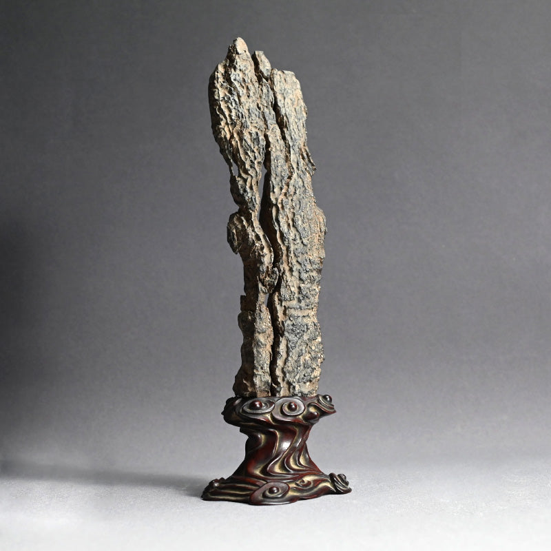 Antique Scholar Stone with Rose-wood Stand