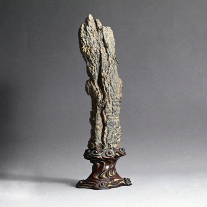 Antique Scholar Stone with Rose-wood Stand
