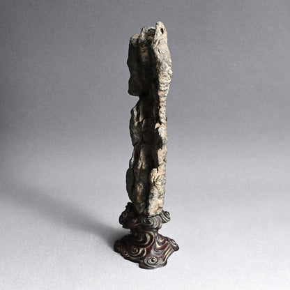Antique Scholar Stone with Rose-wood Stand