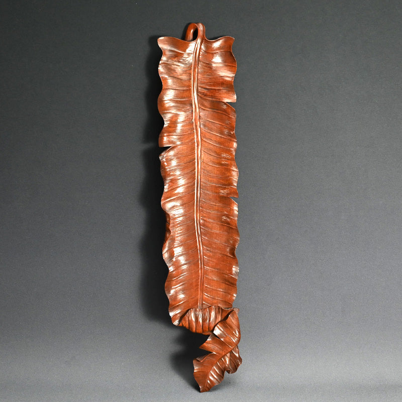 Leaf Shaped Wood Habon Tanzaku-kake ー高橋 景石 “蕉葉式 短冊掛”