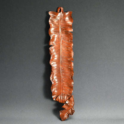 Leaf Shaped Wood Habon Tanzaku-kake ー高橋 景石 “蕉葉式 短冊掛”