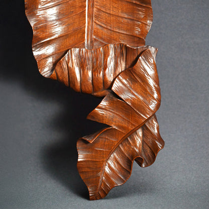Leaf Shaped Wood Habon Tanzaku-kake ー高橋 景石 “蕉葉式 短冊掛”