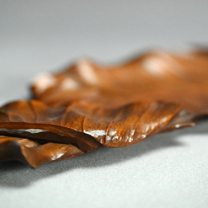 Leaf Shaped Wood Habon Tanzaku-kake ー高橋 景石 “蕉葉式 短冊掛”