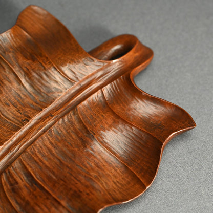 Leaf Shaped Wood Habon Tanzaku-kake ー高橋 景石 “蕉葉式 短冊掛”
