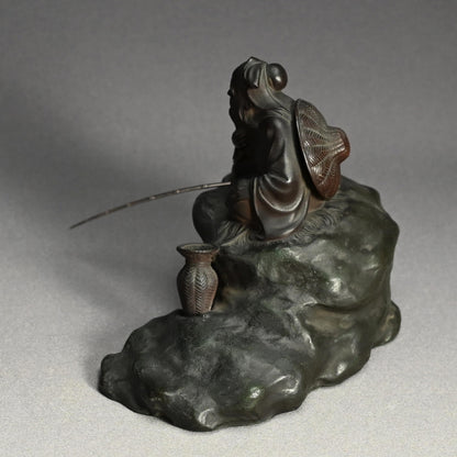 Bronze Image of Patron Saint Jiang Ziya Fishing