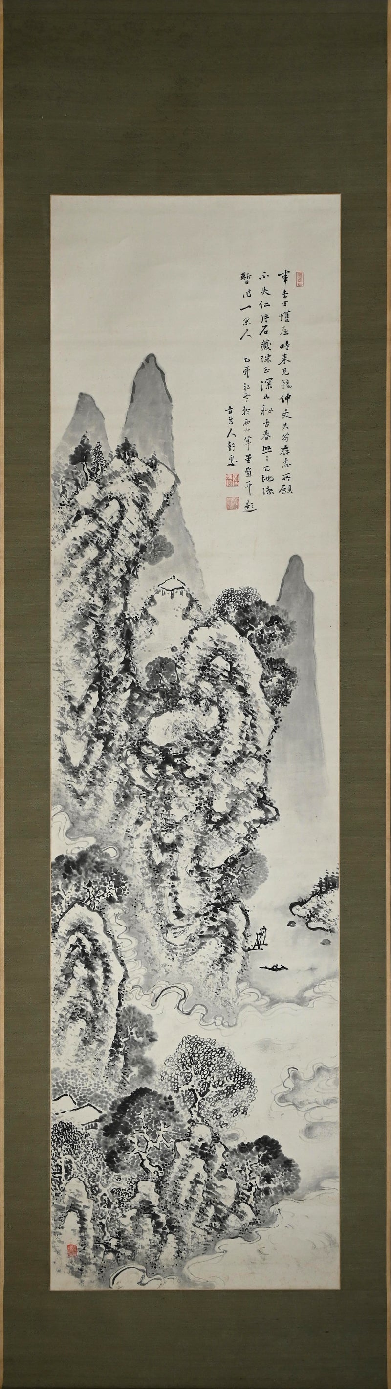 Huge Ink Landscape 1915 ー福田 古道人 “霞江仙居図”