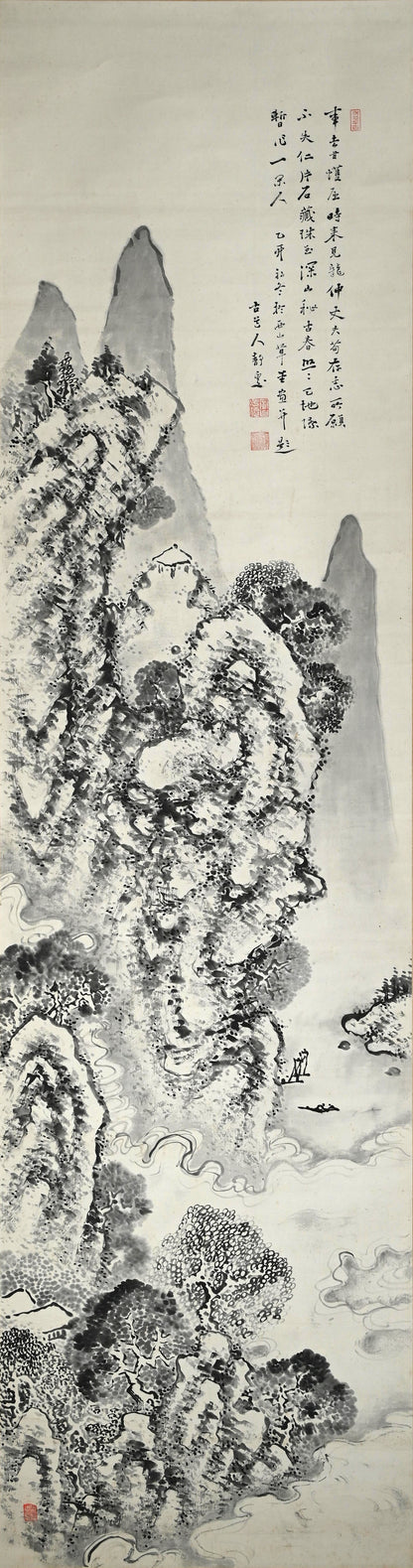 Huge Ink Landscape 1915 ー福田 古道人 “霞江仙居図”