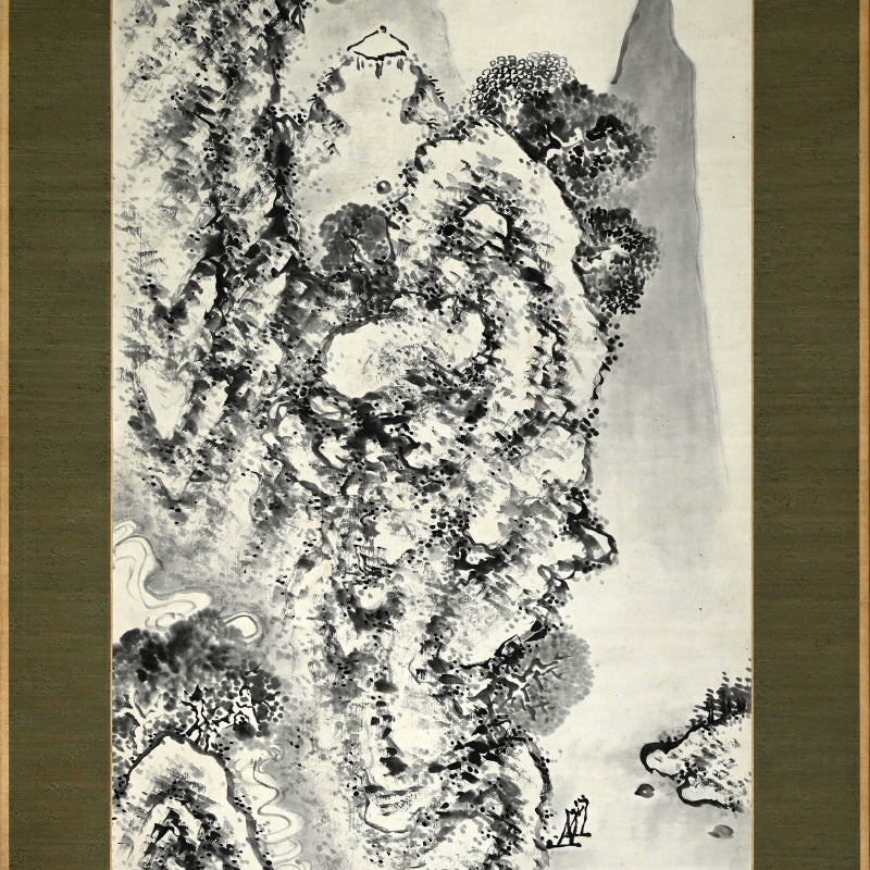 Huge Ink Landscape 1915 ー福田 古道人 “霞江仙居図”