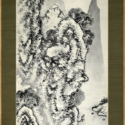 Huge Ink Landscape 1915 ー福田 古道人 “霞江仙居図”
