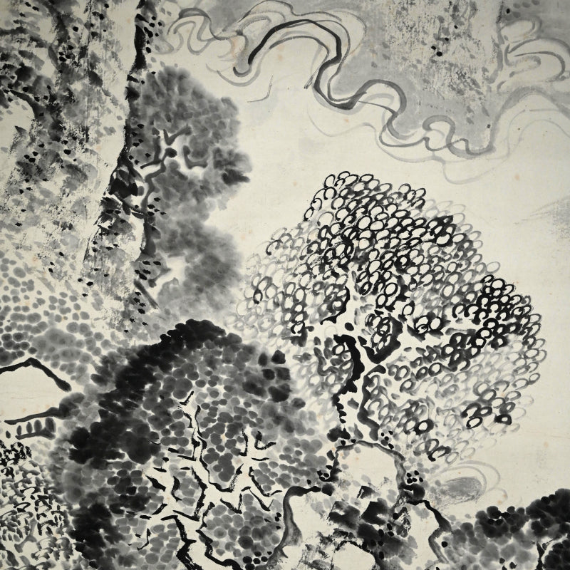 Huge Ink Landscape 1915 ー福田 古道人 “霞江仙居図”
