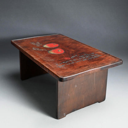 Maple-wood Table by Yabe Takayoshi & Poet Shimizu Hian ー矢部 高義(犀洲), 清水 比庵