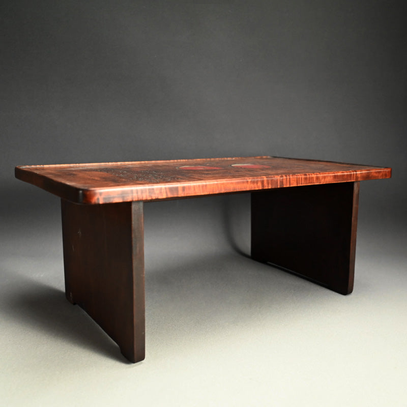 Maple-wood Table by Yabe Takayoshi & Poet Shimizu Hian ー矢部 高義(犀洲), 清水 比庵
