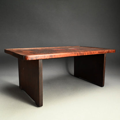 Maple-wood Table by Yabe Takayoshi & Poet Shimizu Hian ー矢部 高義(犀洲), 清水 比庵
