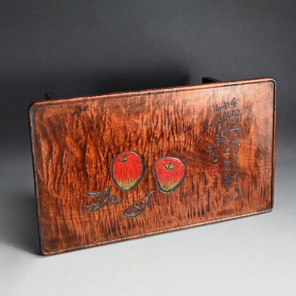 Maple-wood Table by Yabe Takayoshi & Poet Shimizu Hian ー矢部 高義(犀洲), 清水 比庵