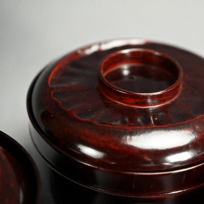 Elegant Lacquer Bamboo Bowl Set ー塗師 堅地屋 清兵衛 “竹吸物碗 五”