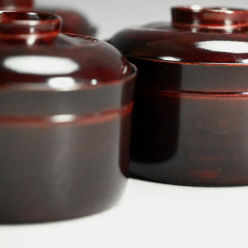 Elegant Lacquer Bamboo Bowl Set ー塗師 堅地屋 清兵衛 “竹吸物碗 五”