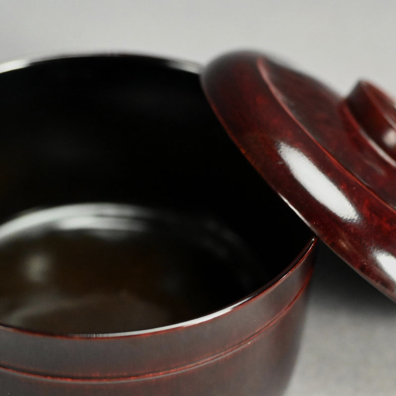 Elegant Lacquer Bamboo Bowl Set ー塗師 堅地屋 清兵衛 “竹吸物碗 五”