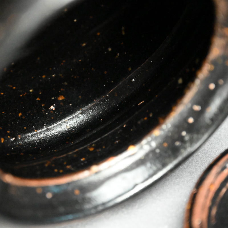 Antique Japanese Iron Glazed Mizusashi Water Jar