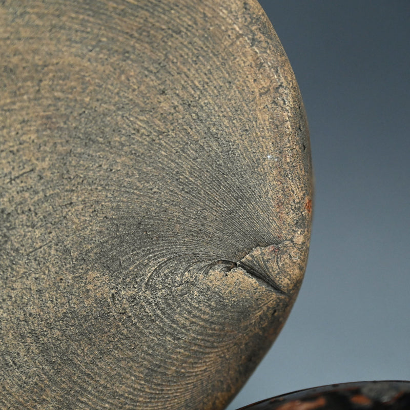 Antique Japanese Iron Glazed Mizusashi Water Jar