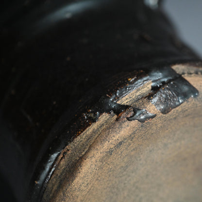 Antique Japanese Iron Glazed Mizusashi Water Jar