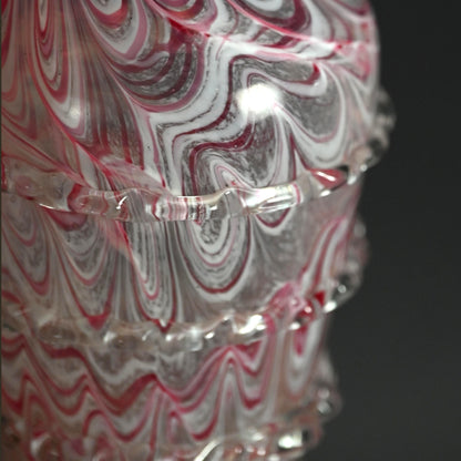 Imperial Glass Vase ー岩田 藤七 “吹き硝子 紅白襞つき花瓶”