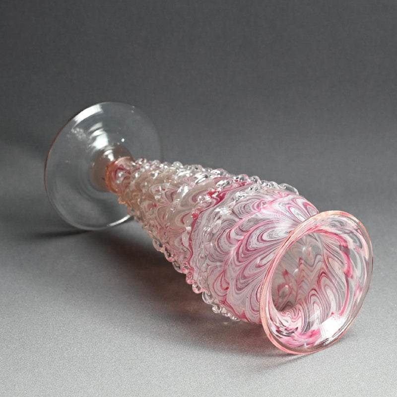 Imperial Glass Vase ー岩田 藤七 “吹き硝子 紅白襞つき花瓶”
