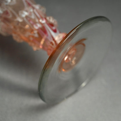 Imperial Glass Vase ー岩田 藤七 “吹き硝子 紅白襞つき花瓶”